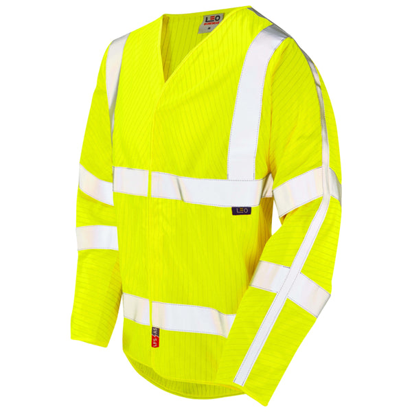 LEO MESHAW Flame Retardant Sleeved Hi-Vis Waistcoat Vest