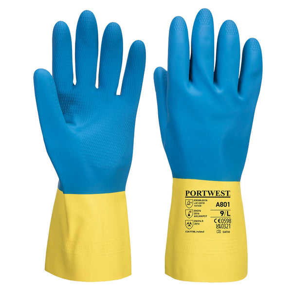 Portwest Double Dipped Latex Gauntlet Glove A801