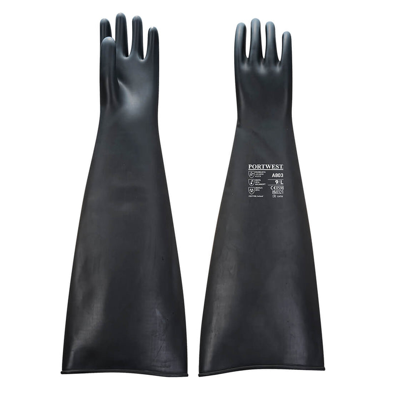 Portwest Heavyweight Latex Rubber Gauntlet Glove 600mm A803