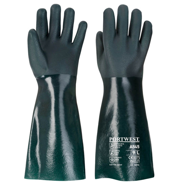 Portwest Double Dipped PVC Gauntlet Glove 45cm A845