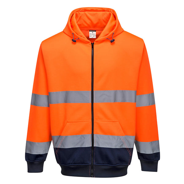 Portwest Hi-Vis Contrast Zipped Hoodie B317