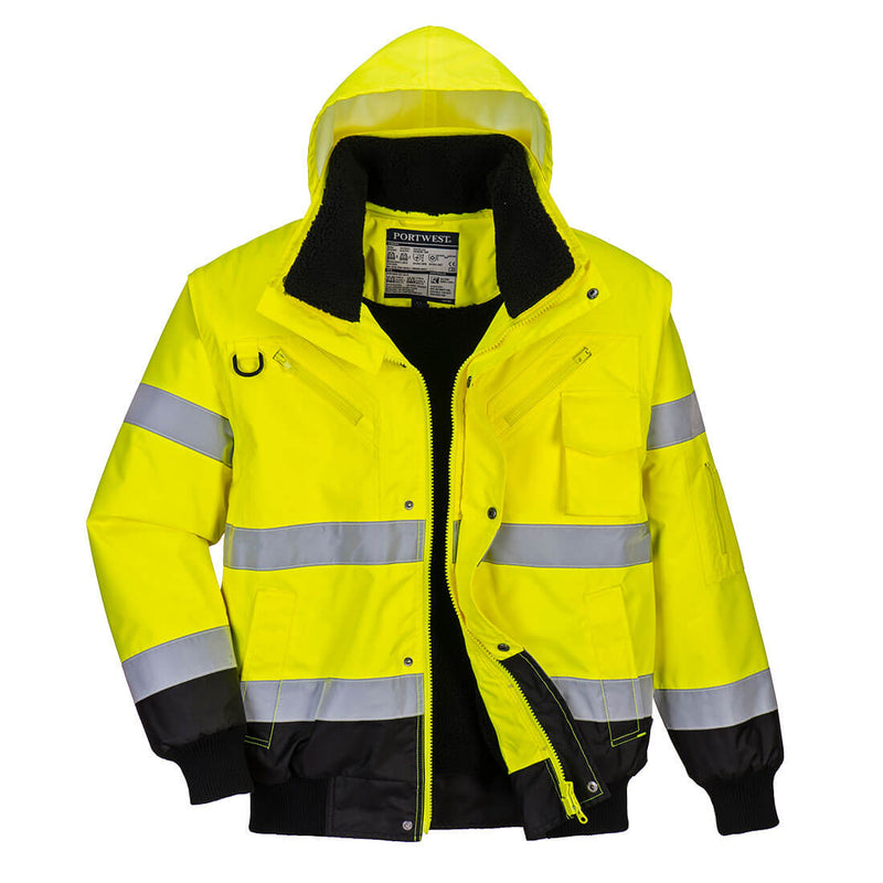 Portwest Hi-Vis 3-in-1 Contrast Bomber Jacket C465