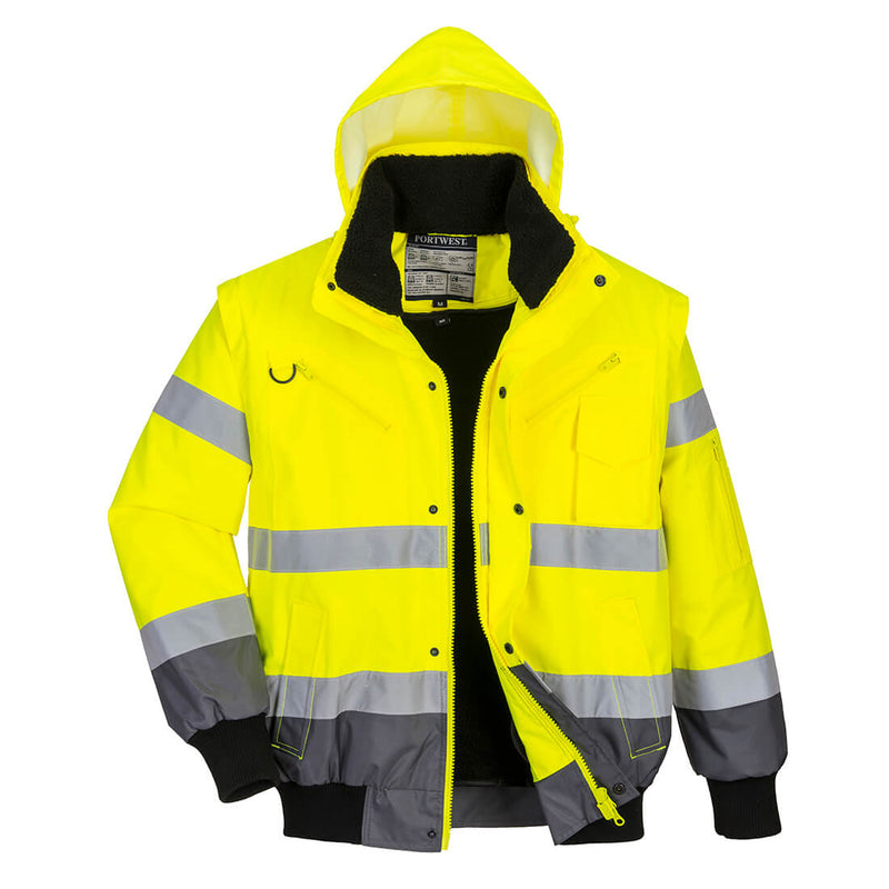 Portwest Hi-Vis 3-in-1 Contrast Bomber Jacket C465