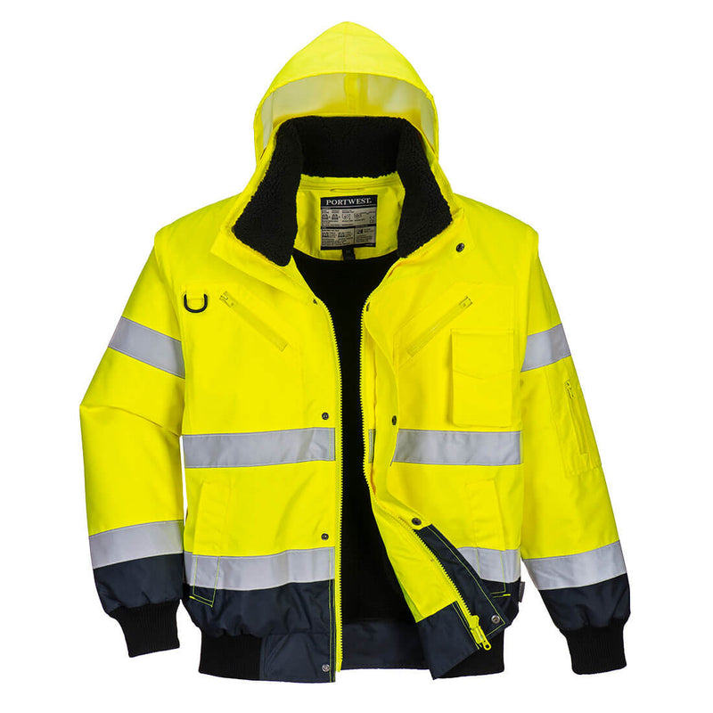 Portwest Hi-Vis 3-in-1 Contrast Bomber Jacket C465