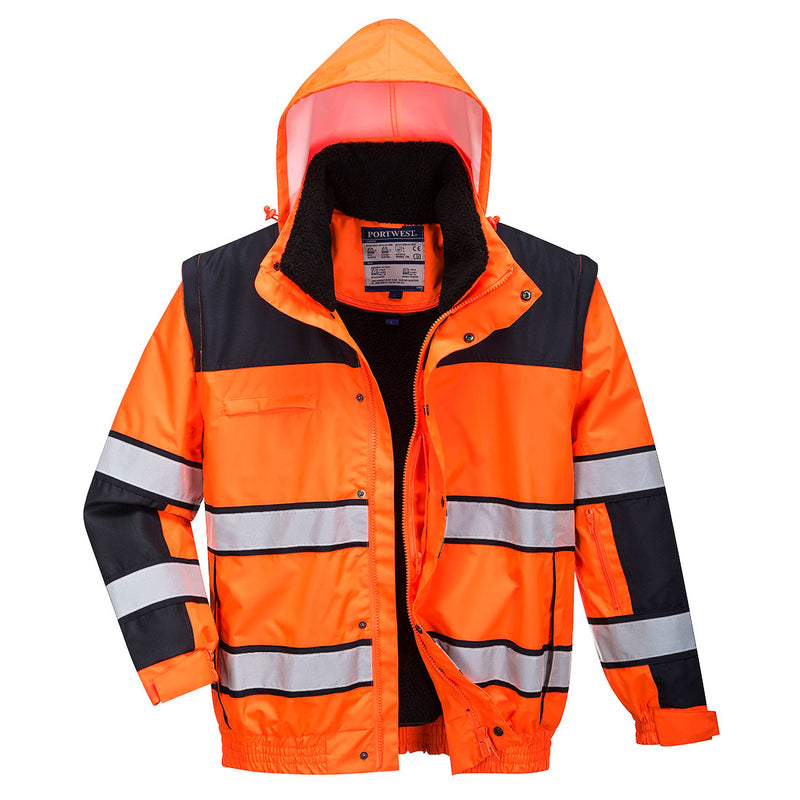 Portwest Hi-Vis 3-in-1 Contrast Winter Bomber Jacket C466