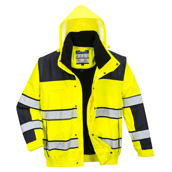 Portwest Hi-Vis 3-in-1 Contrast Winter Bomber Jacket C466