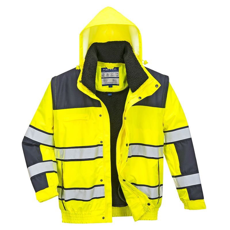 Portwest Hi-Vis 3-in-1 Contrast Winter Bomber Jacket C466