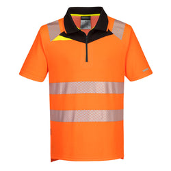 Portwest DX4 Hi-Vis Zip Polo Shirt Short Sleeve DX412