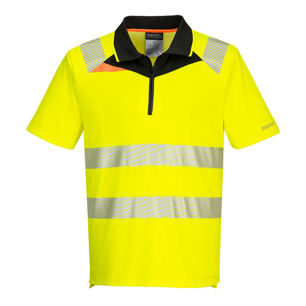 Portwest DX4 Hi-Vis Zip Polo Shirt Short Sleeve DX412