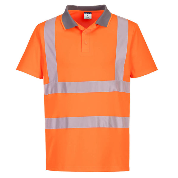 Portwest Eco Hi-Vis Polo Shirt Short Sleeve (Pack of 6) EC10