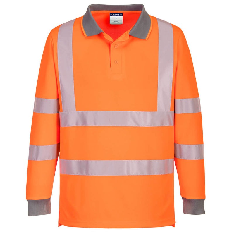 Portwest Eco Hi-Vis Polo Shirt Long Sleeve (Pack of 6) EC11