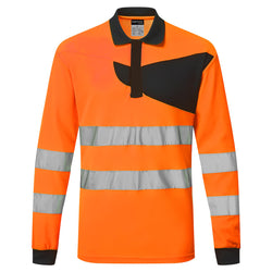 Portwest PW2 Hi-Vis Polo Shirt Long Sleeve PW220