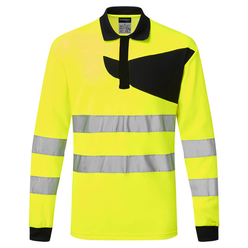 Portwest PW2 Hi-Vis Polo Shirt Long Sleeve PW220