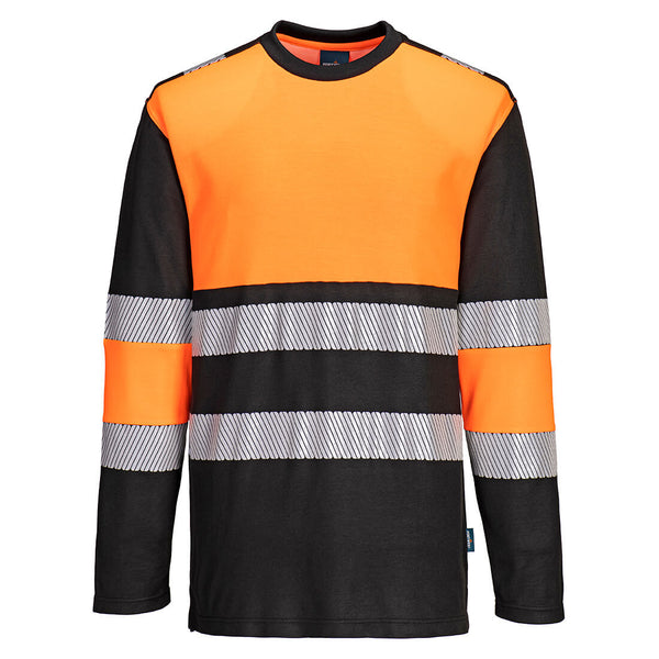 Portwest PW3 Hi-Vis Cotton Comfort  T-Shirt Long Sleeve PW312