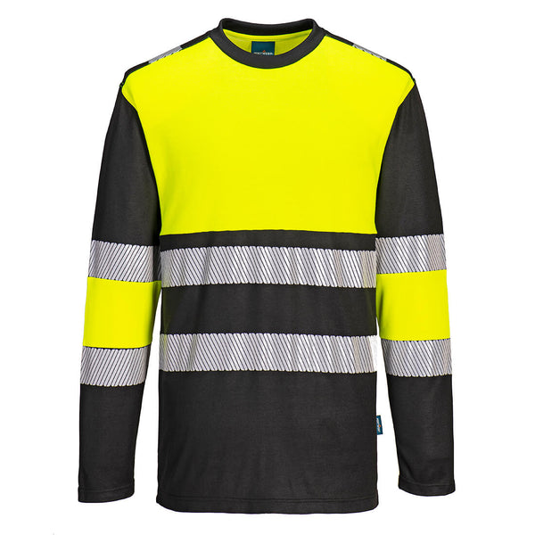 Portwest PW3 Hi-Vis Cotton Comfort  T-Shirt Long Sleeve PW312