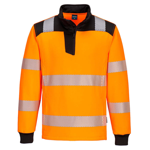 Portwest PW3 Hi-Vis Quarter Zip Sweatshirt PW326