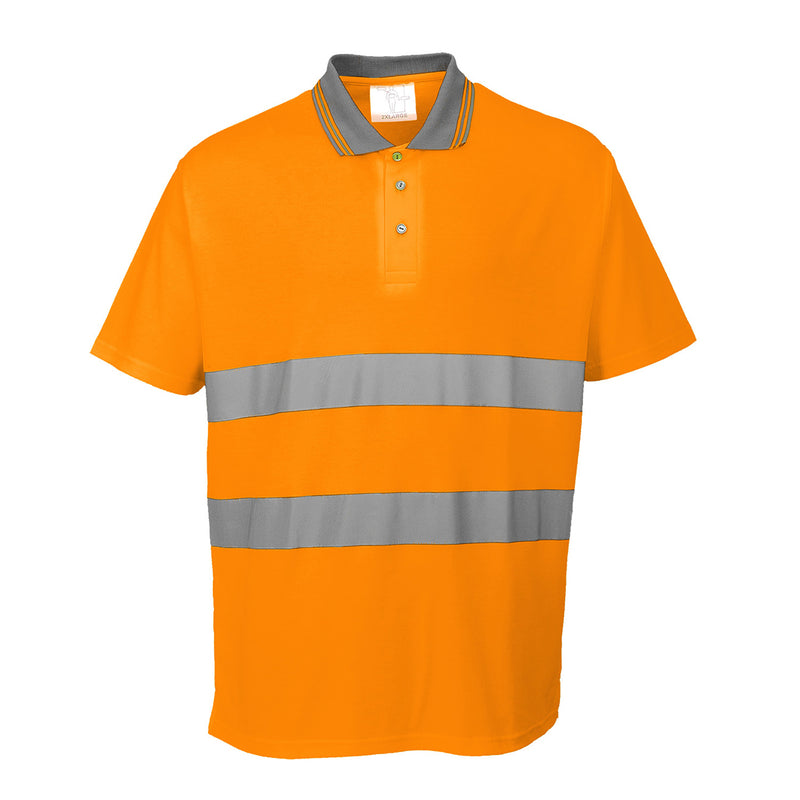 Portwest Hi-Vis Cotton Comfort Polo Shirt Short Sleeve S171