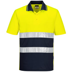 Portwest Hi-Vis Lightweight Contrast Polo Shirt Short Sleeve S175