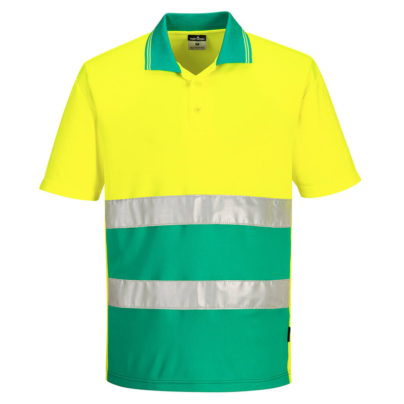 Portwest Hi-Vis Lightweight Contrast Polo Shirt Short Sleeve S175