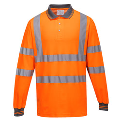 Portwest Hi-Vis Cotton Comfort Polo Shirt Long Sleeve S271