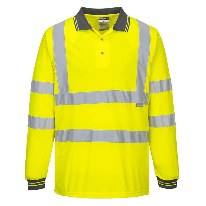 Portwest Hi-Vis Polo Shirt Long Sleeve S277