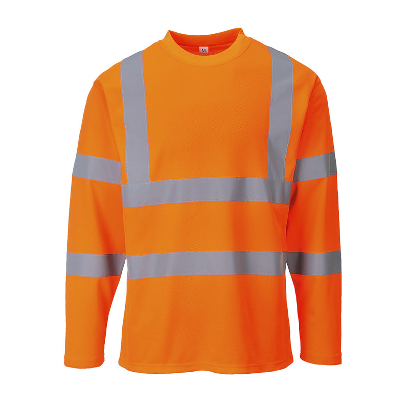 Portwest Hi-Vis Cotton Comfort T-Shirt Long Sleeve S278