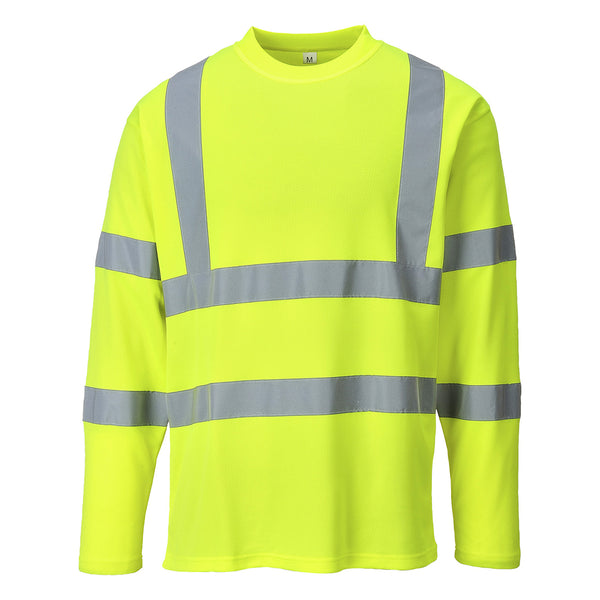 Portwest Hi-Vis Cotton Comfort T-Shirt Long Sleeve S278