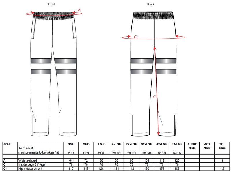 Portwest Hi-Vis Rain Traffic Trousers RT31