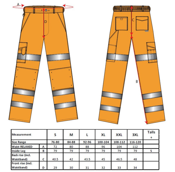 Portwest Hi-Vis Three Band Work Trousers RT49