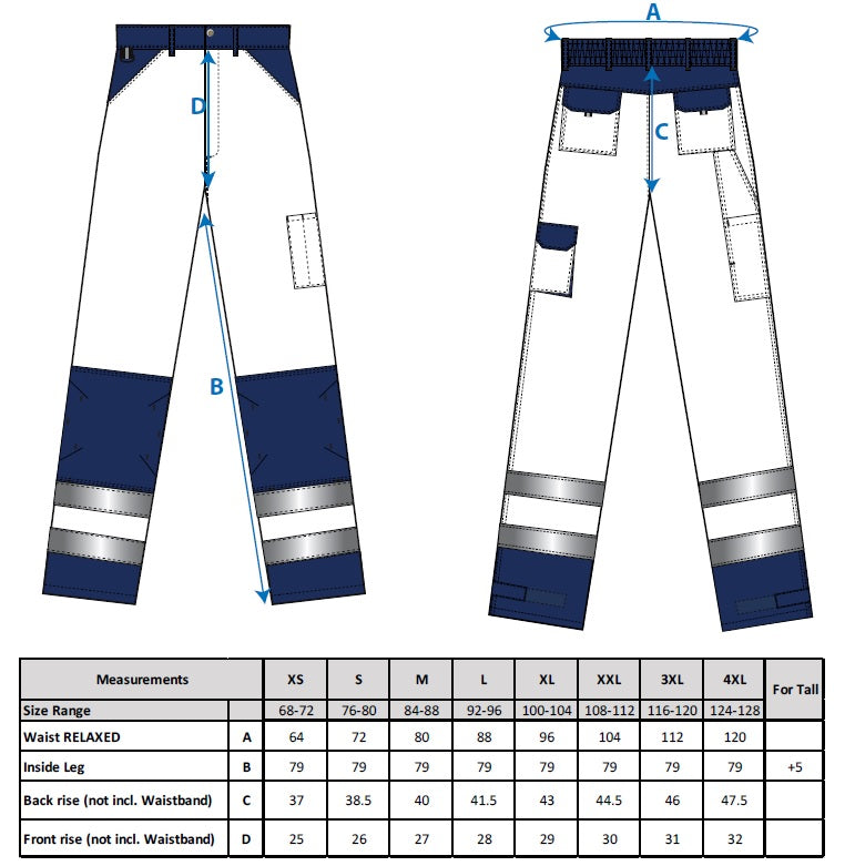 Portwest Lyon Hi-Vis Contrast Work Trousers TX51