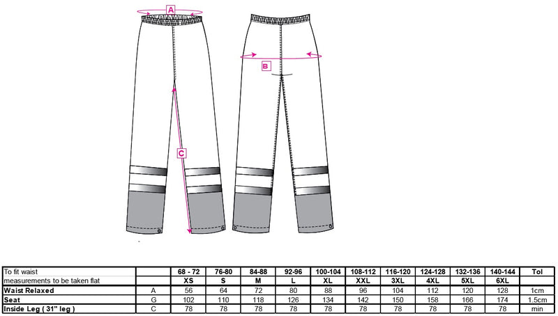 Portwest Hi-Vis Contrast Classic Rain Trousers H444