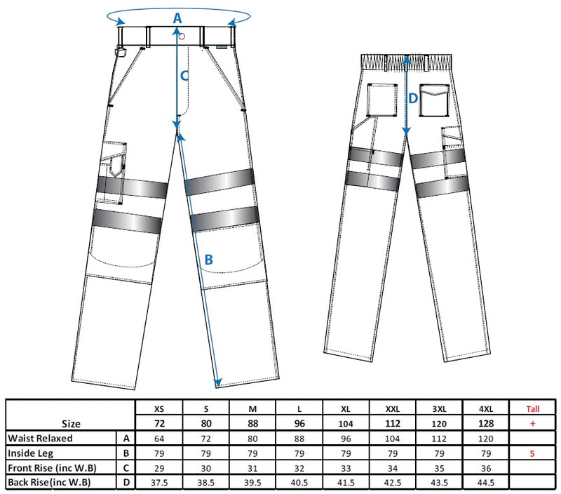 Portwest Hi-Vis Rail Work Trousers RT46