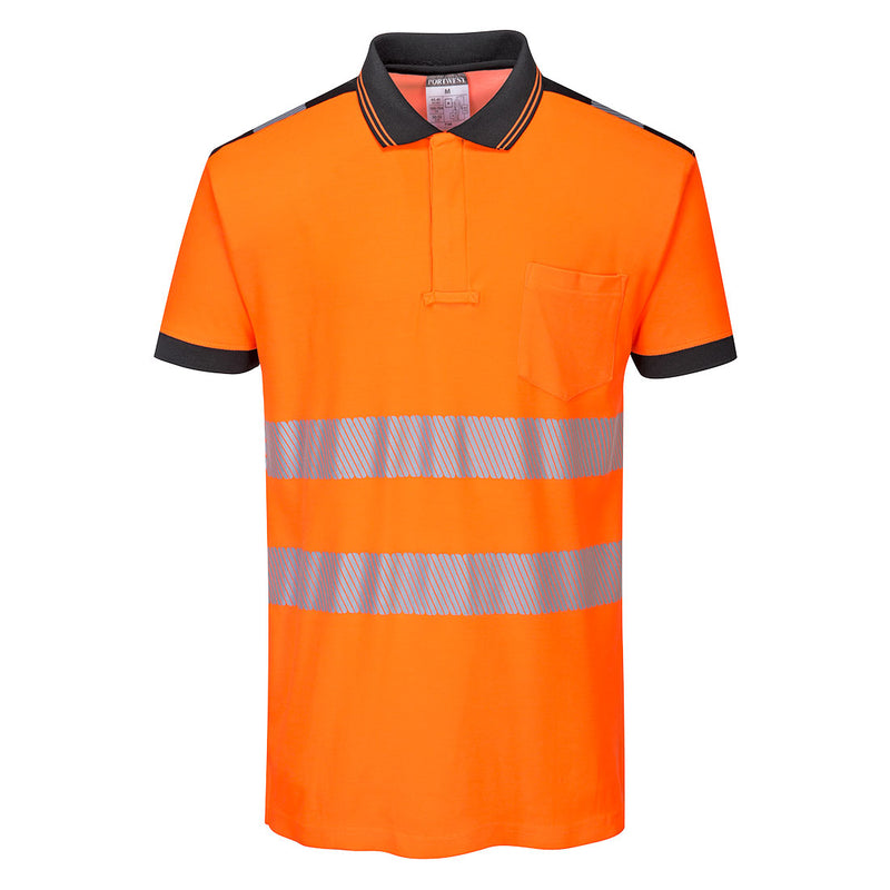 Portwest PW3 Hi-Vis Cotton Comfort Polo Shirt Short Sleeve T180