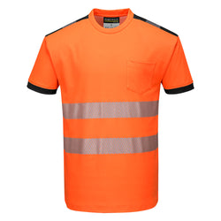 Portwest PW3 Hi-Vis Cotton Comfort T-Shirt Short Sleeve T181