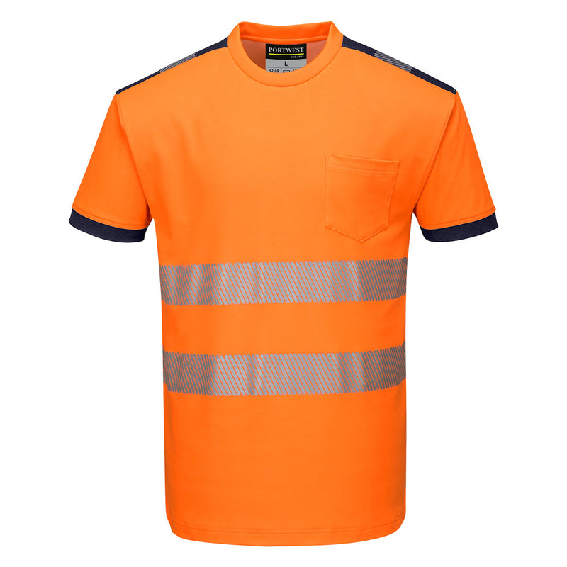 Portwest PW3 Hi-Vis Cotton Comfort T-Shirt Short Sleeve T181