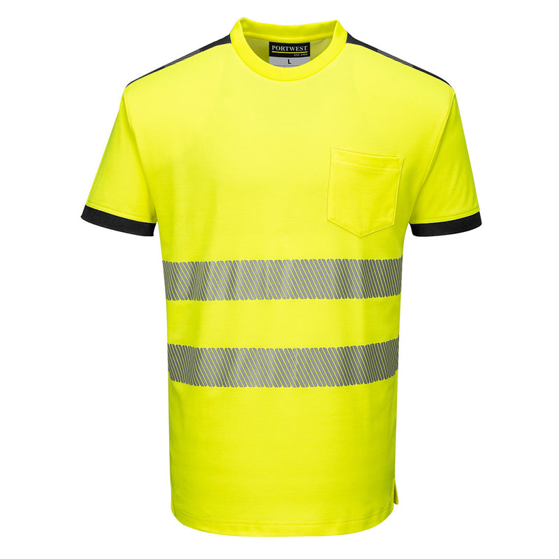 Portwest PW3 Hi-Vis Cotton Comfort T-Shirt Short Sleeve T181