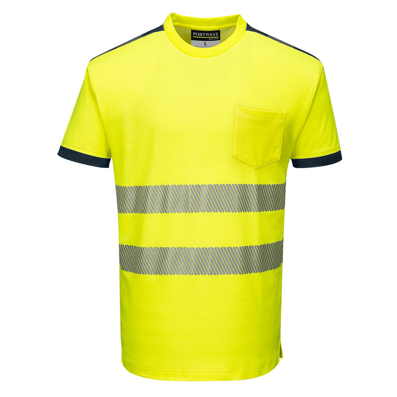 Portwest PW3 Hi-Vis Cotton Comfort T-Shirt Short Sleeve T181