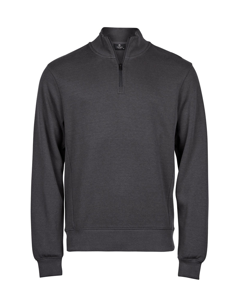 Tee Jays Men's Ribbed Interlock Half Zip Sweatshirt TJ5506