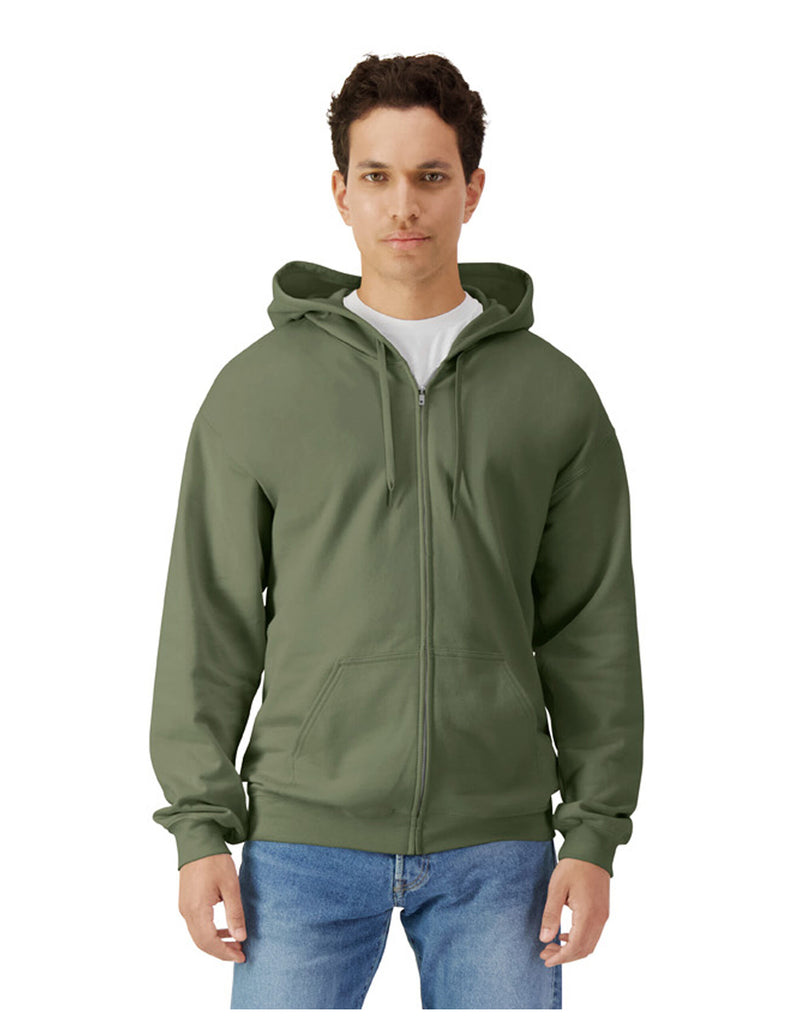 Gildan Softstyle Midweight Fleece Adult Full Zip Hoodie Sweatshirt SF600