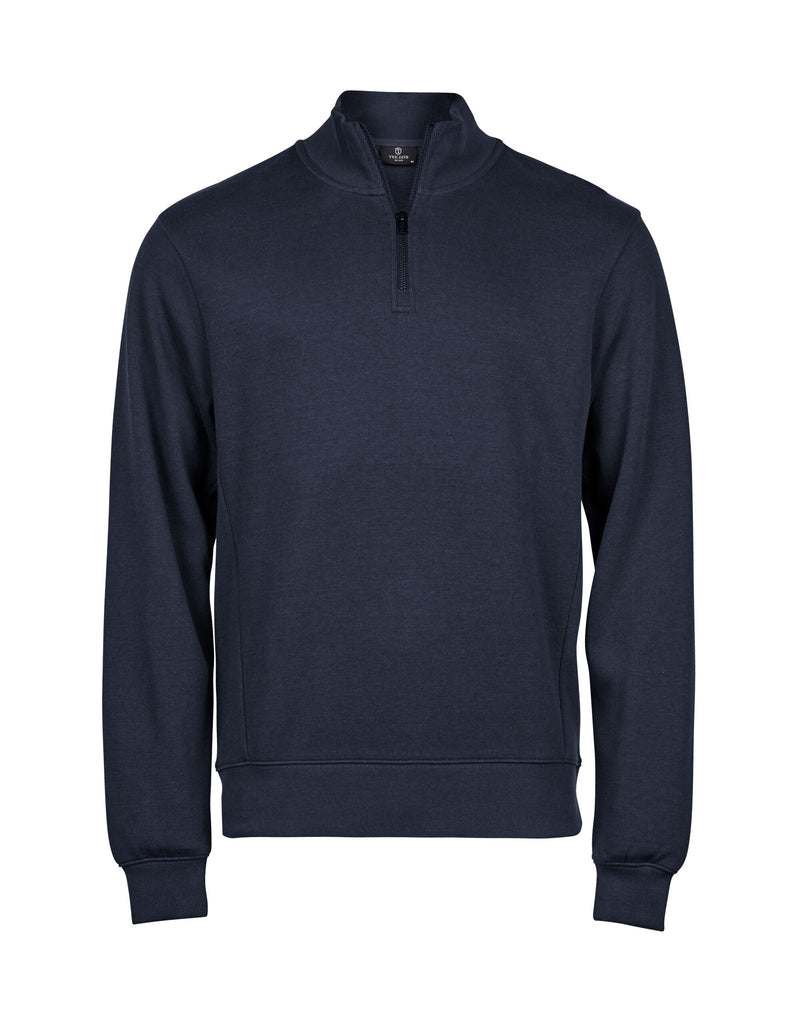 Tee Jays Men's Ribbed Interlock Half Zip Sweatshirt TJ5506