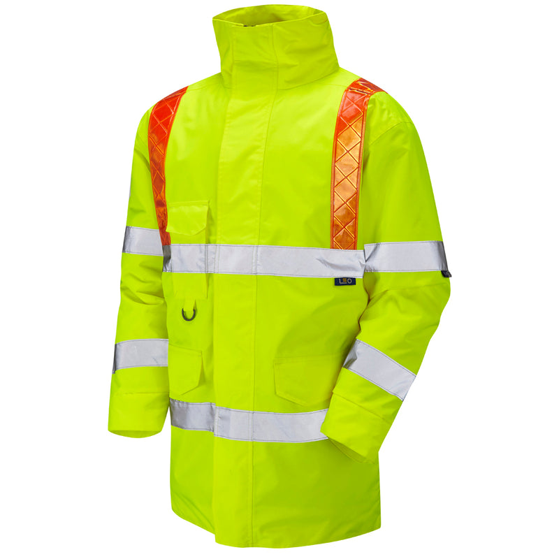 LEO PUTFORD  Orange Brace Hi-Vis Anorak