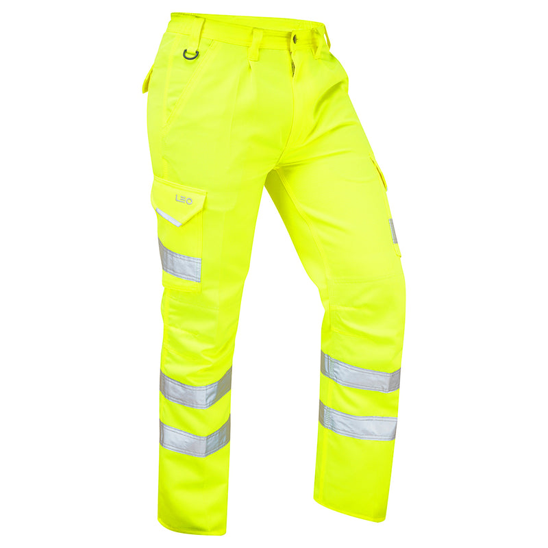 LEO BIDEFORD  Hi-Vis Poly/Cotton Cargo Hi-Vis Trouser