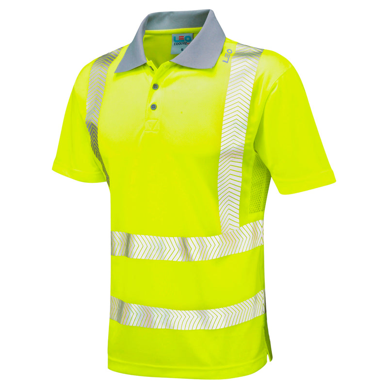 LEO WOOLACOMBE  Coolviz Plus Hi-Vis Hi-Vis Polo Shirt