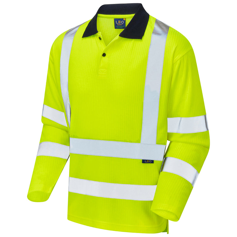 LEO SWIMBRIDGE  Comfort Sleeved Hi-Vis Hi-Vis Polo Shirt