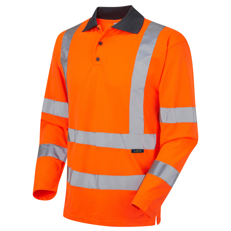 LEO WOOLSERY  Coolviz Sleeved Hi-Vis Hi-Vis Polo Shirt (EcoViz)