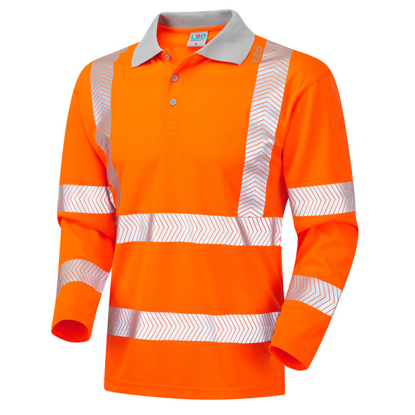 LEO BARRICANE  Coolviz Plus Sleeved Hi-Vis Hi-Vis Polo Shirt