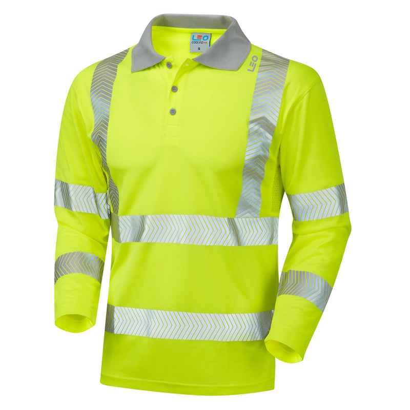 LEO BARRICANE  Coolviz Plus Sleeved Hi-Vis Hi-Vis Polo Shirt