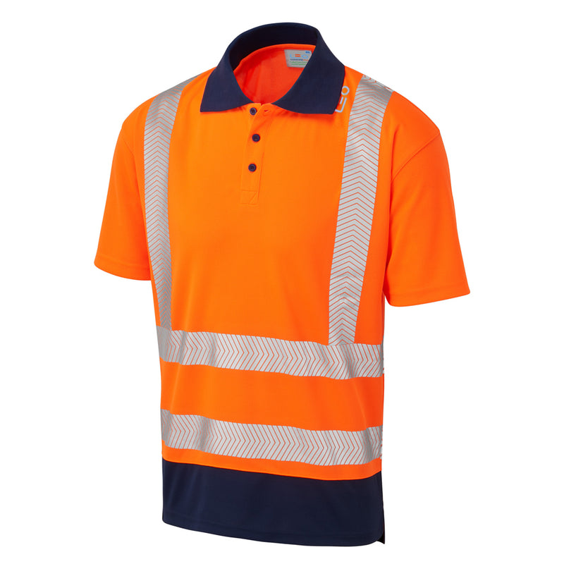 LEO MORTEHOE  Dual Colour Coolviz Plus Hi-Vis Hi-Vis Polo Shirtt