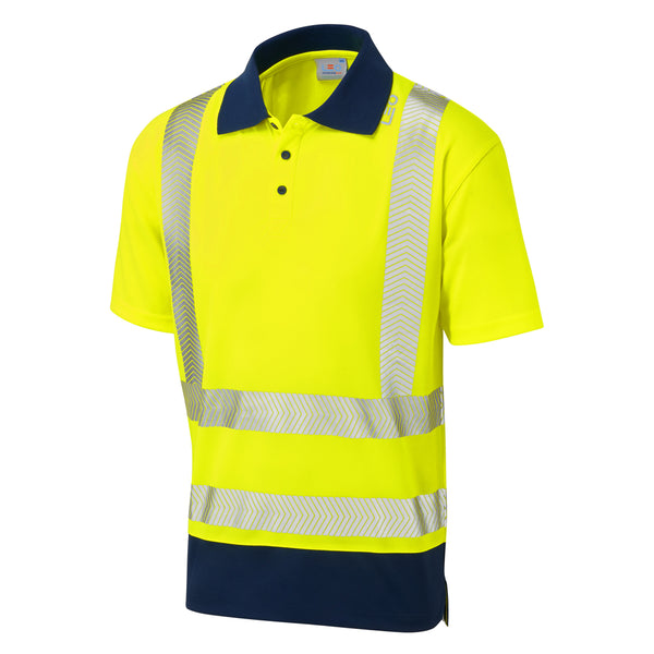 LEO MORTEHOE  Dual Colour Coolviz Plus Hi-Vis Hi-Vis Polo Shirtt