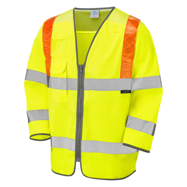 LEO TADDIPORT  Orange Brace 3/4 Sleeve Hi-Vis Waistcoat Vest